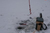 Рыбалка со льда на Ахтубе в ноябре