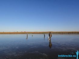 рыбалка в ноябре по первому льду, Ахтуба, Трехречье